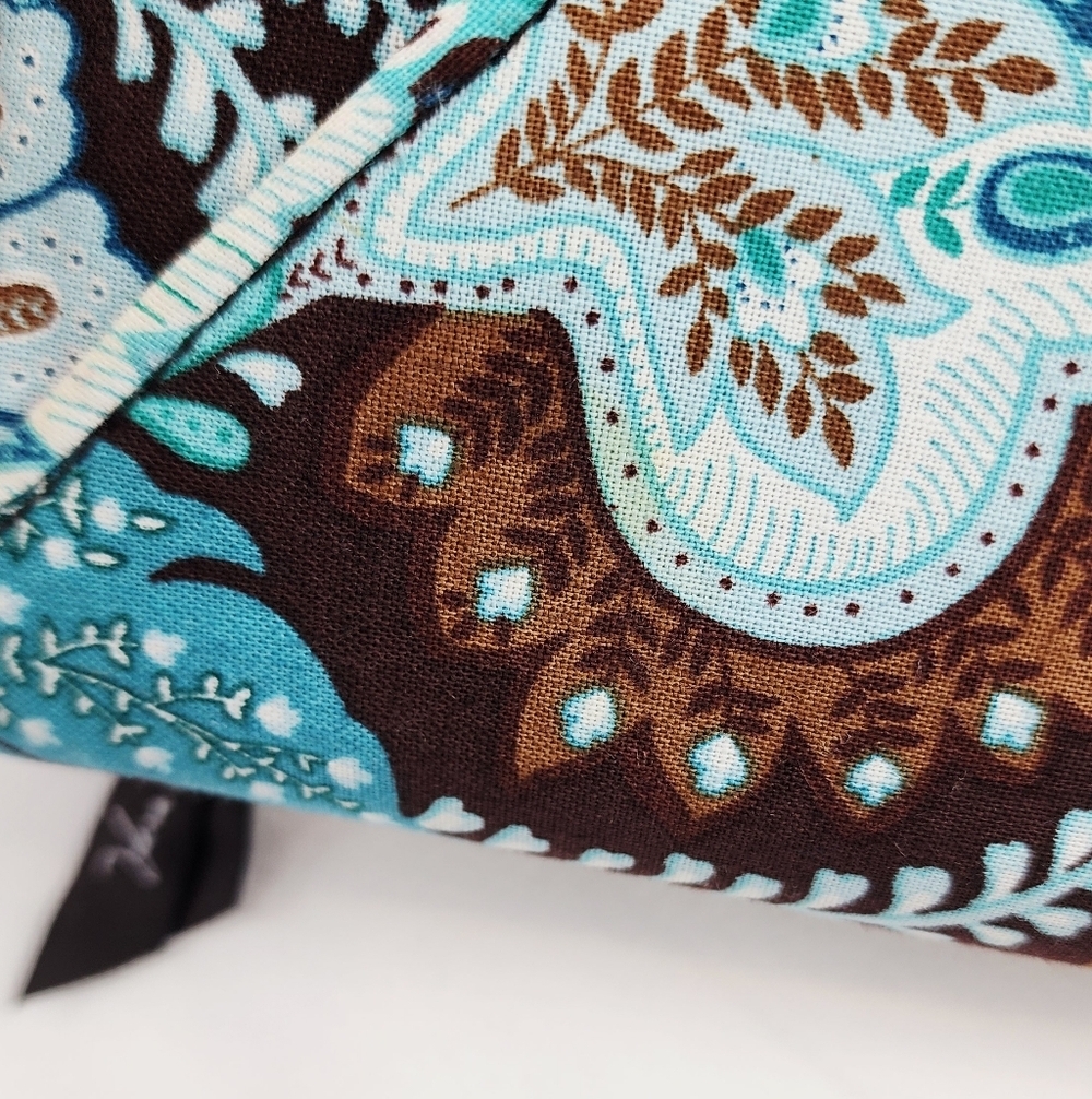 Vera Bradley Women's Brown and Blue Paisley Wallet - Picture 8 of 11
